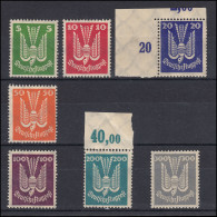 344-350 Holztaube 1924, 7 Werte Komplett, Ränder Gefaltet, Satz Postfrisch ** - Unused Stamps