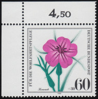 1061 Ackerwildkräuter Kornrade 60+30 Pf ** Ecke O.l. - Unused Stamps