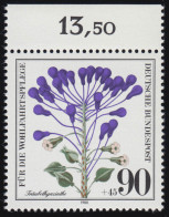 1062 Ackerwildkräuter Hyazinthe 90+45 Pf ** Oberrand - Unused Stamps