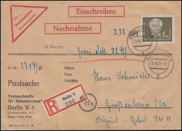 253 Pieck 1 DM Mit 278 Frieden Viererblock Rückseitig Auf NN-R-Bf BERLIN 24.4.51 - Lettres & Documents