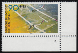 1095 Sporthilfe 90+45 Pf Segelfliegen ** FN2 - Unused Stamps