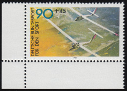 1095 Sporthilfe 90+45 Pf Segelfliegen ** Ecke U.l. - Unused Stamps