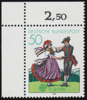 1096 Europa Schwarzwälder Tracht 50 Pf ** Ecke O.l. - Unused Stamps