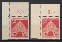 493 Bauwerke Groß 30 Pf. Ecke O.l.: Spitzer Und Breiter Ausgleichszahn, Paar ** - Unused Stamps