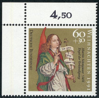 1578 Weihnachten 60+30 Pf ** Ecke O.l. - Unused Stamps