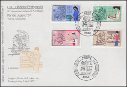 1315-1318 Jugend Handwerksberufe 1987 - Offizieller FDC ESSt Bonn 9.4.87 - Covers & Documents