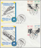 Sporthilfe 680-683 Olympia 1971: Satz Auf Zwei Offiziellen FDCs ESSt München - Other & Unclassified