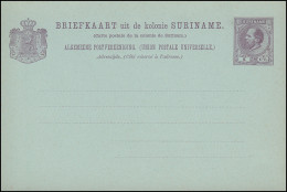 Surinam Postkarte / Post Card 5 Ct. Lila Auf Bläulich 1888, Ungebraucht ** - Suriname