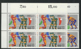 836-837 Sporthilfe 1989, Volleyball / Feldhockey - E-Vbl O.l. Satz ** - Unused Stamps
