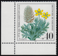 1059 Ackerwildkräuter Hornköpfchen 40+20 Pf ** Ecke U.l. - Unused Stamps
