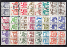 532ff BuS: 21 Werte Komplett Als Viererblock, Ungefaltet, Satz Gestempelt - Unused Stamps