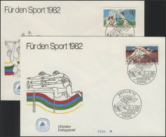 Sporthilfe Berlin 664-665 Zwei Offizielle FDCs 1982 - Laufen Und Basketball - Other & Unclassified