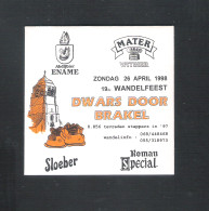 Bierviltje - Sous-bock - Bierdeckel  :  MATER - ENAME - WANDELFEEST DWARS DOOR BRAKEL1998    (B 832) - Beer Mats