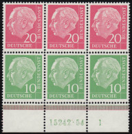 Heuss-Zusammendruck (6er-Block) Mit HAN 15242.54 1 Aus MHB, Ungefaltet, ** - Unused Stamps