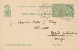Luxemburg Postkarte P 53 Aus LUXEMBOURG-VILLE 21.5.1902 Mit Zusatzfrankatur  - Autres & Non Classés