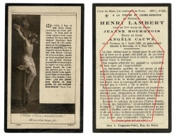 Henri Lambert Jeanne Bourgeois Angèle Cauwe Tournai Doornik Roulers Roeselare 1927 Doodsprentje Bidprentje - Esquela