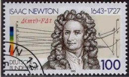 RFA Poste Obl Yv:1478 Mi:1646 Isaac Newton Physicien (Beau Cachet Rond) (Thème) - Fysica