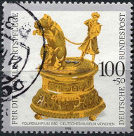 RFA Poste Obl Yv:1466 Mi:1634 Wohlfahrtspflege Figurenuhr (cachet Rond) (Thème) - Uhrmacherei