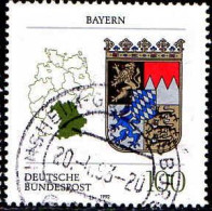 RFA Poste Obl Yv:1429 Mi:1587 Bayern Armoiries (TB Cachet Rond) (Thème) - Timbres