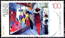 RFA Poste Obl Yv:1446 Mi:1618 August Macke Magasin De Mode (Beau Cachet Rond) (Thème) - Moderne