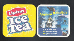 Bierviltje - Sous-bock - Bierdeckel  LIPTON ICE TEA -  AIRSHOW KOKSIJDE JULY 2001 (B 836) - Beer Mats