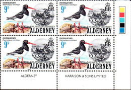 Aldeney-Aurigny Poste N** Yv: 13/17 Oiseaux Coin D.feuille X4 - Alderney
