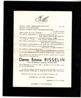 Ellezelles 1864 - 1954 , Emma Risselin - Décès