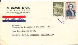 Ecuador Cover Sent Air Mail To England - Pérou