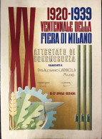 1920-1939 Ventennale Della Fiera Di Milano Attestato Di Benemerenza Milano 1939 Mf.004 - Documents Historiques