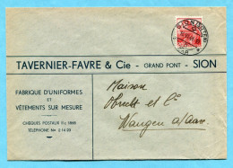 Brief Von Sion Nach Wangen 1941 - Absender: Tavernier-Favre & Cie. - Storia Postale