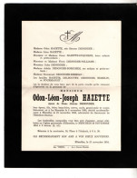 La Hamaide 1898 - Ellezelles 1954 , Odon Léon Joseph Hazette - Obituary Notices