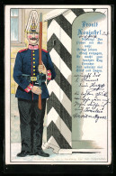 Künstler-AK Wachsoldat In Uniform Mit Gewehr Zu Kriegsneujahr  - War 1914-18