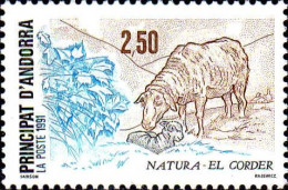 Andorre (F) Poste N** Yv:405/406 Natura El Corder & La Vaca Pirenenca - Unused Stamps