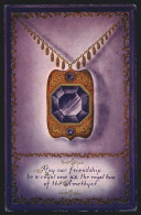 AK Kette Mit Amethyst Edelstein, May Our Friendship Be A Royal One  - Sonstige & Ohne Zuordnung