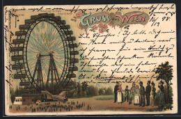 Lithographie Wien, Riesenrad Im Prater  - Andere & Zonder Classificatie