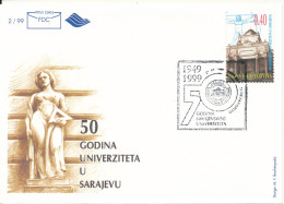 Bosnia And Herzegovina FDC 22-4-1999 Universary Of Sarajevo 50th Anniversary With Cachet - Bosnia Erzegovina