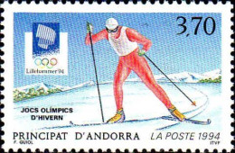 Andorre (F) Poste N** Yv:441 Mi:462 Jeux Olympiques D'hiver Lillehammer (Thème) - Skisport