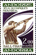 Andorre (F) Poste N** Yv:256 Mi:277 Jeux Olympiques Montreal Ball-trap (Thème) - Verano 1976: Montréal