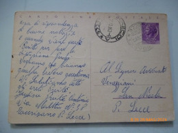 Cartolina Postale Viaggiata  Da Taurisano A Lecce 1963 - 1961-70: Storia Postale