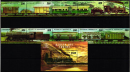 Indonesien Block 133, 1805-1814 Postfrisch Eisenbahn Lokomotive #NO872 - Indonesien