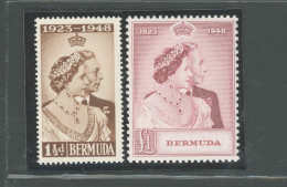 1948 BERMUDA, Stanley Gibbons N. 125-26 - Royal Silver Wedding - Serie Di 2 Valori - MNH** - Andere & Zonder Classificatie