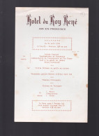 Ax En Provence (13) Menu HOTEL DU ROY RENE   24 Aout  1964  (M6524 /E) - Menükarten