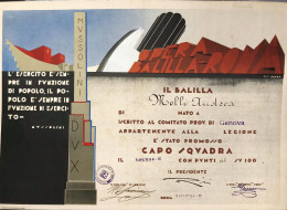 Opera Balilla Roma Promozione A Capo Squada 1934 Mf.005 - Historical Documents