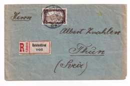 Registered Hungary 1921 Hongrie Ungarn Balatonfüred Thun Suisse Schweiz Registered Mail Magyarország - Covers & Documents