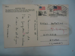 UNITED STATES   POSTCARDS  HOUSTON TEXAS PAIR STAMPS FLAGS - Autres & Non Classés