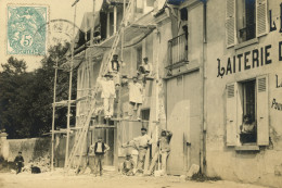 MAISONS-LAFFITTE - Laiterie - Travaux Sur La Maison - Ouvriers - Rare Carte-photo - Maisons-Laffitte