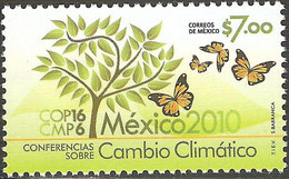 2010 MÉXICO Conferencias Sobre Cambio Climático, Sc. 2721 MNH Climate Change Conferences, MONARCH BUTTERFLY - Mexico