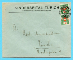 Brief Zürich 1928 - Portofreiheit Nr. 836 - Absender: Kinderspital Zürich - Franchise