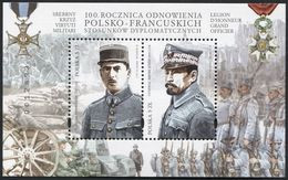 POLAND 2019 Fi Bl. 329 Renewal Of Polish-French Diplomatic Relations, Charles De Gaulle, General Jozef Haller MNH** - Nuevos