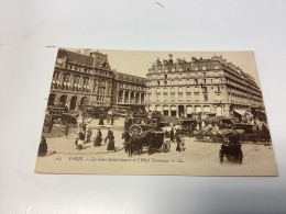 CPA PARIS 10e - La Gare Saint-Lazare Et L'Hotel Terminus - Pariser Métro, Bahnhöfe